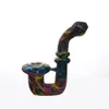 Silicone Sherlock Tubulação Com Bacia de vidro de substituição Dab Food Grade Hookah Bongos Com tubo de fotos mão