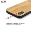 Le plus récent étui de téléphone en stock antichoc étanche pour iPhone 7 8 X Xr 11 12 13 Pormax Xs cerise bambou en bois TPU couverture noire Shel8360368