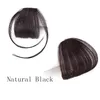 Extension con clip per frangia Frangia di capelli umani veri Frangia di capelli legata a mano con aste marrone nero