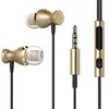 Metal in-ear headphones Magnetic wire control with wheat MP3 universal headphones Earplugs Cell Phone Earphone dhl free