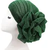 Party Prom Hat Women Headscarf Turban cap Indian Muslim Pea Hat Bright Silk Big Flower Elastic Headband Chemotherapy Cap gifts
