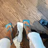 Летние женские сандалии Narrow Band Винтаж площади Toe Высокие каблуки пряжки ремень высокой пятки сандалии женщин V-образным вырезом дизайнер обуви Женщины CX200608
