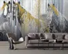 Personnalisé 3d peintures murales de papier peint 3dHD loup souche moderne télévision fond mur papier peint décor à la maison