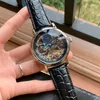 Tourbillon Sapphire Skeleton Automatic Watch Men Sun Moon Phase Mens Mechanical Watches Top Wristwatches Leather Strap239c