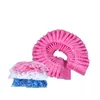 Novos 100 pçs / lote descartáveis ​​Headgear Chuveiro Caps À Prova D 'Água One-off Elastic Bath Hat Chuveiro Clear Salão Banheira T2I5909