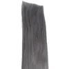 Extensions de cheveux noirs et gris 40 pcs Ombre Bande Dans les Extensions de cheveux Double adhésif pu Peau Trame Extensions de Cheveux Deux tons brésiliens Droite