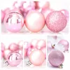 24pcs 3cm 4cm 6cm julkula hängande dekorativa xmas träd hängande baubles bollar ornament för semester bröllop dekoration