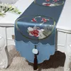 2019 Ny Jacquard Fish Bord Runner Heminredning Rektangel Kaffe Table Pad Christmas Party Kinesisk Silk Brocade Dukduk