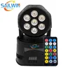 Günstiges Sailwin 7X10W 4in1 RGBW LED Moving Head Wash Beam Effektlicht DJ Bühnenbeleuchtung mit Fernbedienung Disco Party