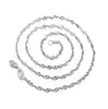 Hot 925 sterling silver Plated 2MM double water wave chain size 16 to 24inch DC16 new 925 silver plate Lobster Clasps Smooth Chains Necklace