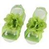 Baby Mädchen Blumen Sandalen Barfuß Fuß Blume Krawatten Kleinkind Mädchen Kinder Erste Wanderer Schuhe Chiffon Blumen Sandalen Fotografie Requisiten