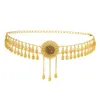 US Warehouse Vintage Gold Metal Women'S Hollow Sunflower Shape Waist Chain Belt Female Bright Crystal Waist Chain Belt Belly Chain Jewelry