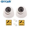 CDYCAM 2 SZTUK (1 torba) Fałszywy manekin Kamera Kopuła Wodoodporna Outdoor Indoor Dome Security CCTV Kamera bezpieczeństwa z światłem czujnika LED