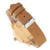 Elegant Women's Bracelet Watches Bamboo Wooden Ladies Watches Soft Leather Band Women Wrist Watch Simple Casual Female Gifts1259N
