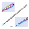 1pcs Chameleon Double End Nail Art Pusher UV Gel Polish Dead Skin Remover Manicure Cutter Spoon Cuticle Pusher Nail Tool New6607479
