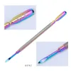 1 sztuk Chameleon Double End Art Pusher Gel UV Gel Polski Dead Skin Remover Manicure Cutter Spoon Spoon Pusher Nail Tool New New