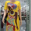 9Color New African Dresses for Women Summer Short Sleeve Dashiki Print Rich Bazin Nigeria Clothes Ladies African Clothing219B