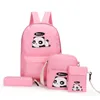 Diomo Panda Bag Femme Canvas School Sac à dos ensemble pour les garçons avec filles adolescents ordinateur portable Bagpack Femmes Crossbody Crayer Case Child Y1062140