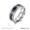 Fashion Stainless Steel Carbon Fiber Ring for Men women Couple Ring Black Silver Color Male Jewelry Accessories
