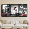 Moderne BlackWhiteRed Toile Art Impression Peinture Tour Eiffel Londres HD Image Impression sur Toile Décor À La Maison Affiche Murale 3pcsset1482317