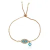 2019 Lage prijs Veel geluk Hamsa Hand Charm Blue Evil Eye Eye Bracelet Sieraden Turkije Fatima Handgemaakte gouden kleurenketen voor vrouwencadeau