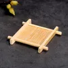 Kvadratisk form Bamboo Cup Mat Naturliga Bambu Tea Brickor Creative Handgjord Konkav Coaster 8.5cm * 8.5cm