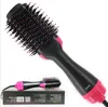 Eenstappen Haardroger Volumizer Salon Hot Air Paddle Styling Borstel Negatieve Ion Generator Hair Stijltang Curler