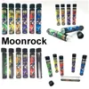Glazen buizen Moonrock Pre-Roll Verbindingen Container Fles Vape Cartridges Verpakking Lege Flessen Buis Zwarte Tips Stickers E-Sigaret in 250pcs / lot