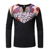 Patchwork African Dashiki Print T-shirt Men 2019 Brand New Long Sleeve T Shirt Men Casual African Clothes Camiseta Masculina XXL