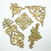 50 sztuk złota kwiatowy kostium wykończenia żelazko na szyć na łatka haftowana koronkowa aplikacja DIY306n