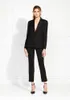 Black Mother of the Bride Suits One Button Slim Fit Women Work Pants Suits Ladies Party Evening Wear For Wedding(Jacket+Pants)