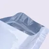 10 * 15 cm (3,93 * 5,90 pouces) Sac d'emballage en Mylar pour aliments secs blanc brillant Marchandises Sacs d'emballage en plastique en papier d'aluminium Sacs de rangement pour cadeaux Pochette à fermeture éclair