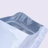 200 teile/los Weiße Mylar-aluminiumfolie Verpackungsbeutel 6*8 cm Zip-Lock Reißverschluss Versiegelung Lebensmittelaufbewahrungsbeutel Leere Kunststoff Power Ventil Heißsiegelbeutel