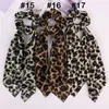 17 stil mode leopard stripe print scrunchie hår halsduk elastisk hårband båge hår gummi rep flicka hårband tillbehör