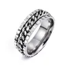 Stainless Steel Spin Chain Ring Lucky Rotate Ring Band Rings Wedding Rings Men Women Fashion Jewelry Will and Sandy drop Ship 080461