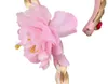 Golden Braid Flower Headband for Girls Costume - Pink Ribbon Angel Wig with Accessories for Halloween, Cosplay, Parties