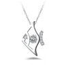 OMHXZJ Wholesale Chains Personality Fashion OL Woman Girl Party Gift Silver Fish Zircon 925 Sterling Silver Pendant Necklace NC105