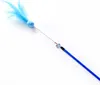 Cat fishing rod teaser playing toys feather ball with bell mixed colors 20pcslot7380658