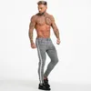 Męskie spodnie jogger szary kracer chinos chude spodnie dla mężczyzn boczny pasek elastyczne dopasowanie atletycznego budowy ciała 9214841