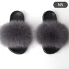 Designer-Lly Fur Foxヘアスライドフラットプラッシュシューズホームフリップフロップレディースビーチサンダル