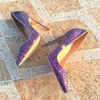 Casual Designer fashion sexy lady women shoes blue glitter pointy toe stiletto stripper High heels bridal wedding party pumps size 44 12cm