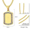 18k Gold Plated Fashion Steel Medical Alert Pattern CZ Inlay Dog Iced Out for Men Women1146742
