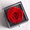 Сохранено в стеклянном куполе Вечная роза Украшение Красная подарочная коробка Эквадора Можно положить кольцо Подарок на день Святого Валентина Подарки на день рождения для женщин1489148