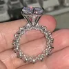 Drop Shipping Gioielli vintage in argento sterling 925 a forma di cuore Big White Topaz CZ Diamond Gemstones Stack Women Wedding Wedding Ring Gift