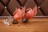 Patent Heel Ladies Leather High Sandals with Buckle Solid Hollow Out Butterfly Ornaments Peep toe Colours Size