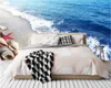 Custom 3D Wallpaper Mural Beautiful Beach Starfish Shell HD Indoor Environmental Seascape Living Room Bedroom Silk Wallpaper