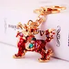 Style chinois créatif goutte à goutte artisanat petit cadeau feu Kirin porte-clés Feng Shui pendentif en métal porte-clés pour hommes