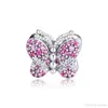 2019 vår 925 Sterling Silver smycken Dazzling Rose Butterfly Charm Pärlor passar armband halsband för kvinnor DIY Making5713040