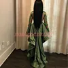 Emerald African High Low Prom Klänningar Sheer Open Back Black Girl 2019 Långärmad Party Gowns Robe de Soiree Cocktail Juniors Aftonklänning