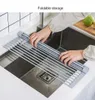 18/12Pcs Stainless Steel Pipes Roll-Up Dish Drying Rack Large Size Sink Drying Mat - Multipurpose Dish Drainer - Fruits and Vegetable Rinser